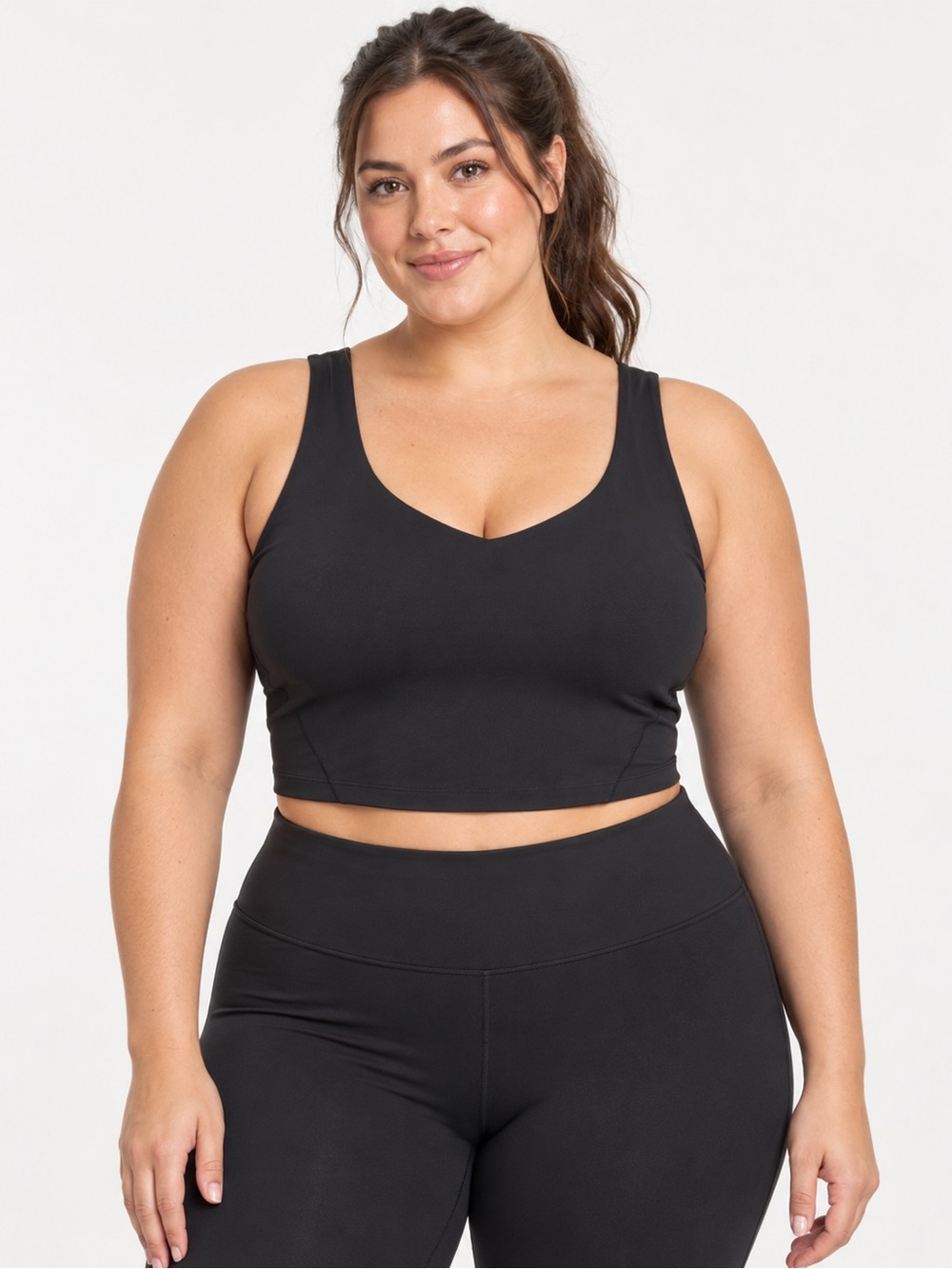 Lululemon Align Black V-Neck Cropped Tank Top Women's Size 16 Athletic Workout